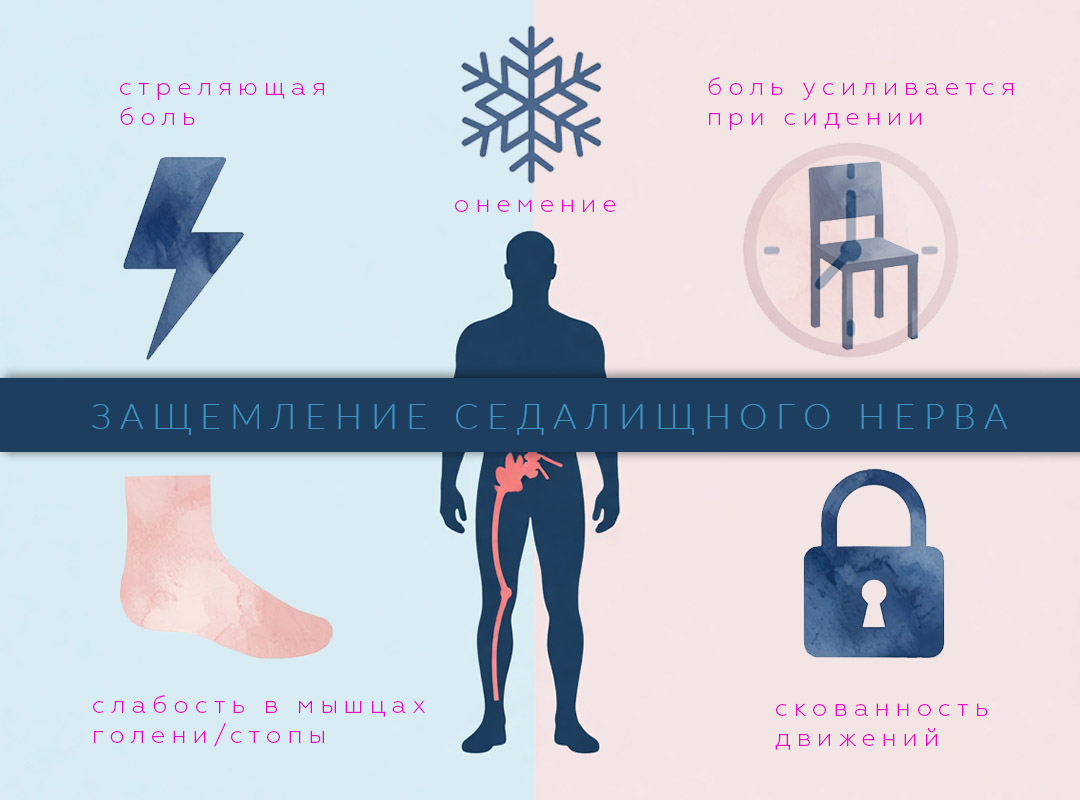 Симптомы защемленного седалищного нерва